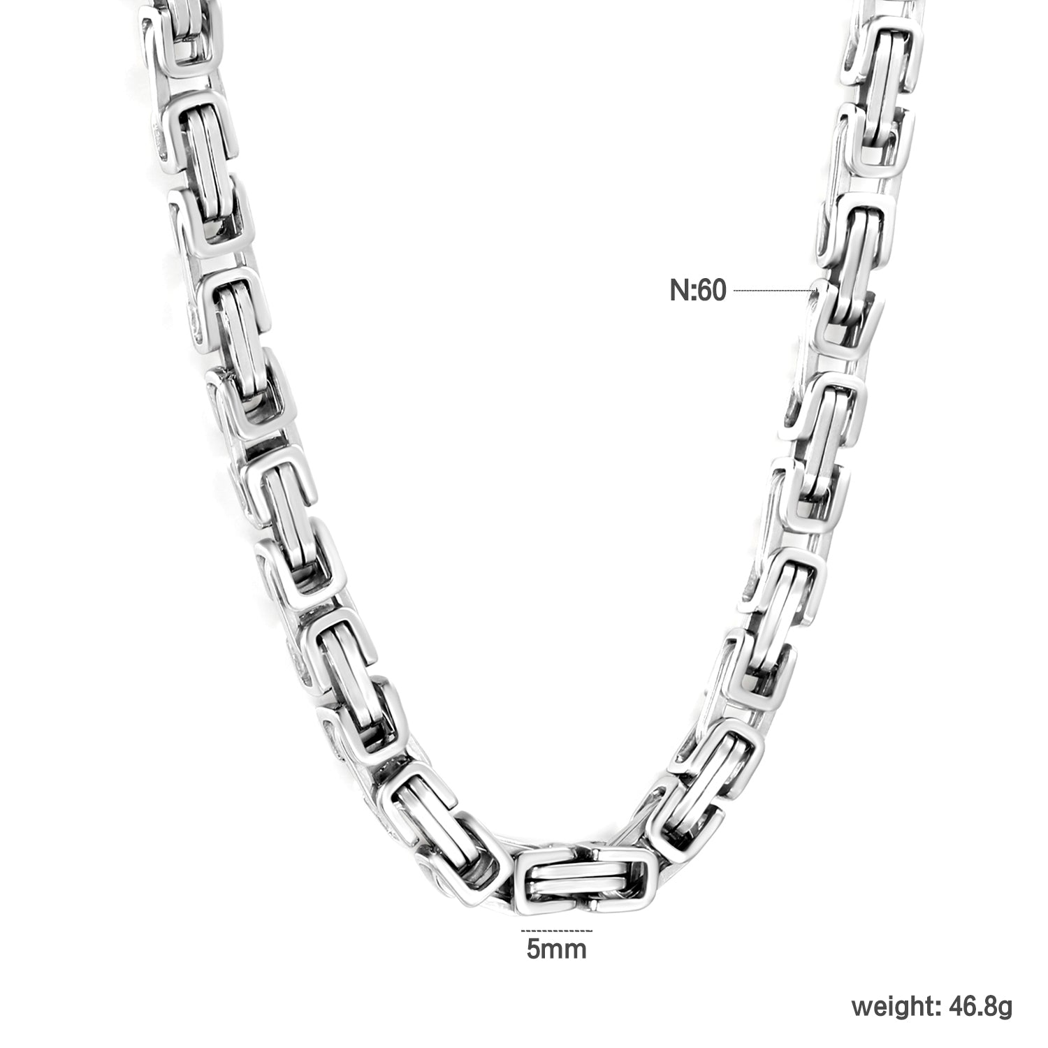 Mens Interlinked Silver Necklace