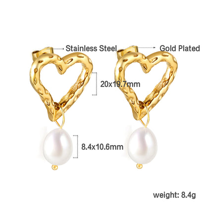 Pearl Heart Danglers