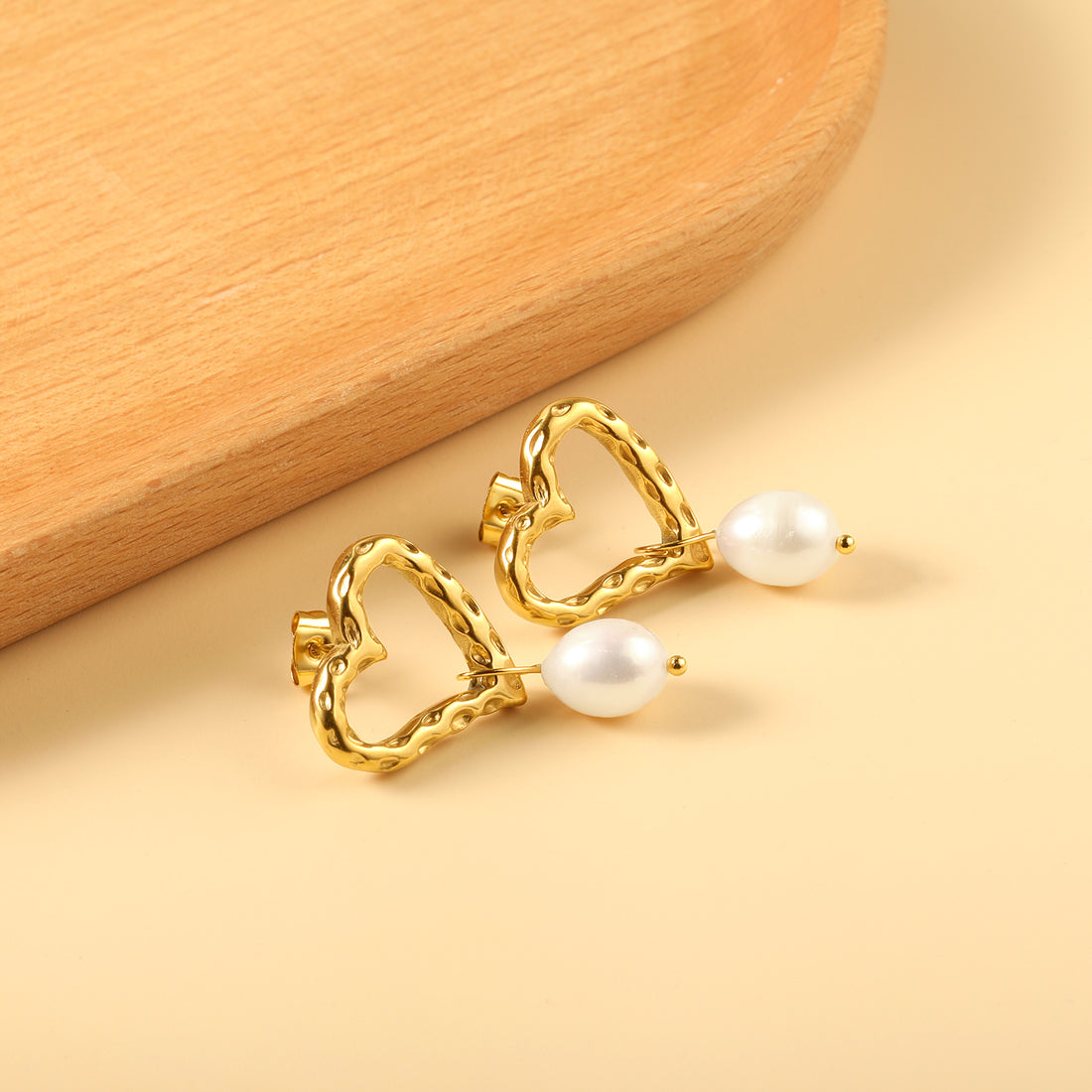 Pearl Heart Danglers