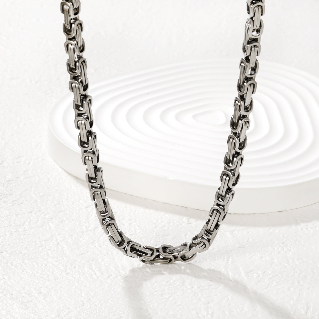 Mens Interlinked Silver Necklace