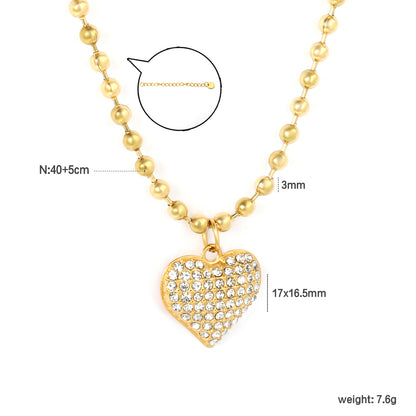 Diamond Crusted Heart Pendant Necklace