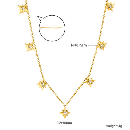 Diamond Star Charms Necklace