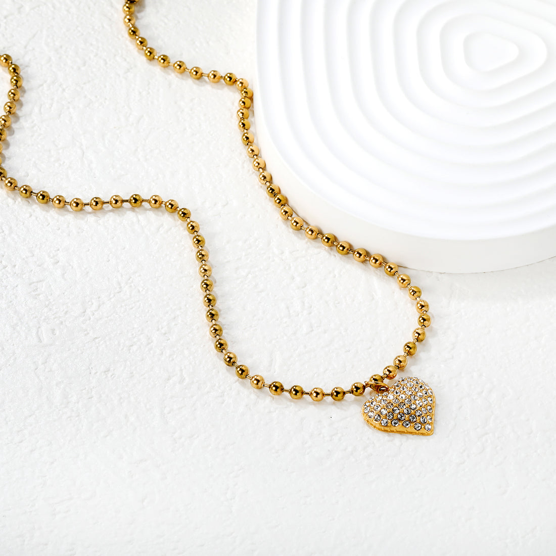Diamond Crusted Heart Pendant Necklace