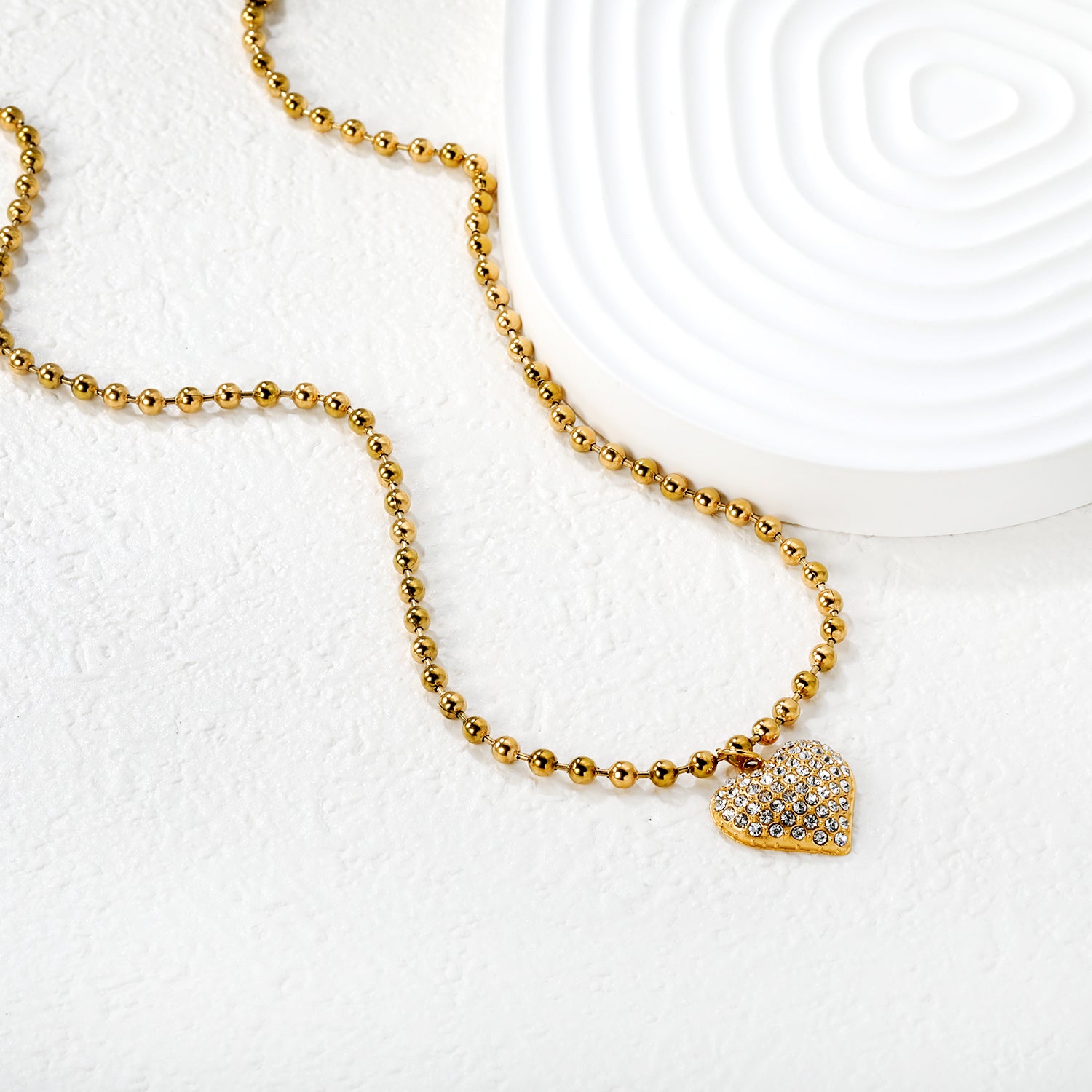 Diamond Crusted Heart Pendant Necklace