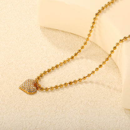 Diamond Crusted Heart Pendant Necklace