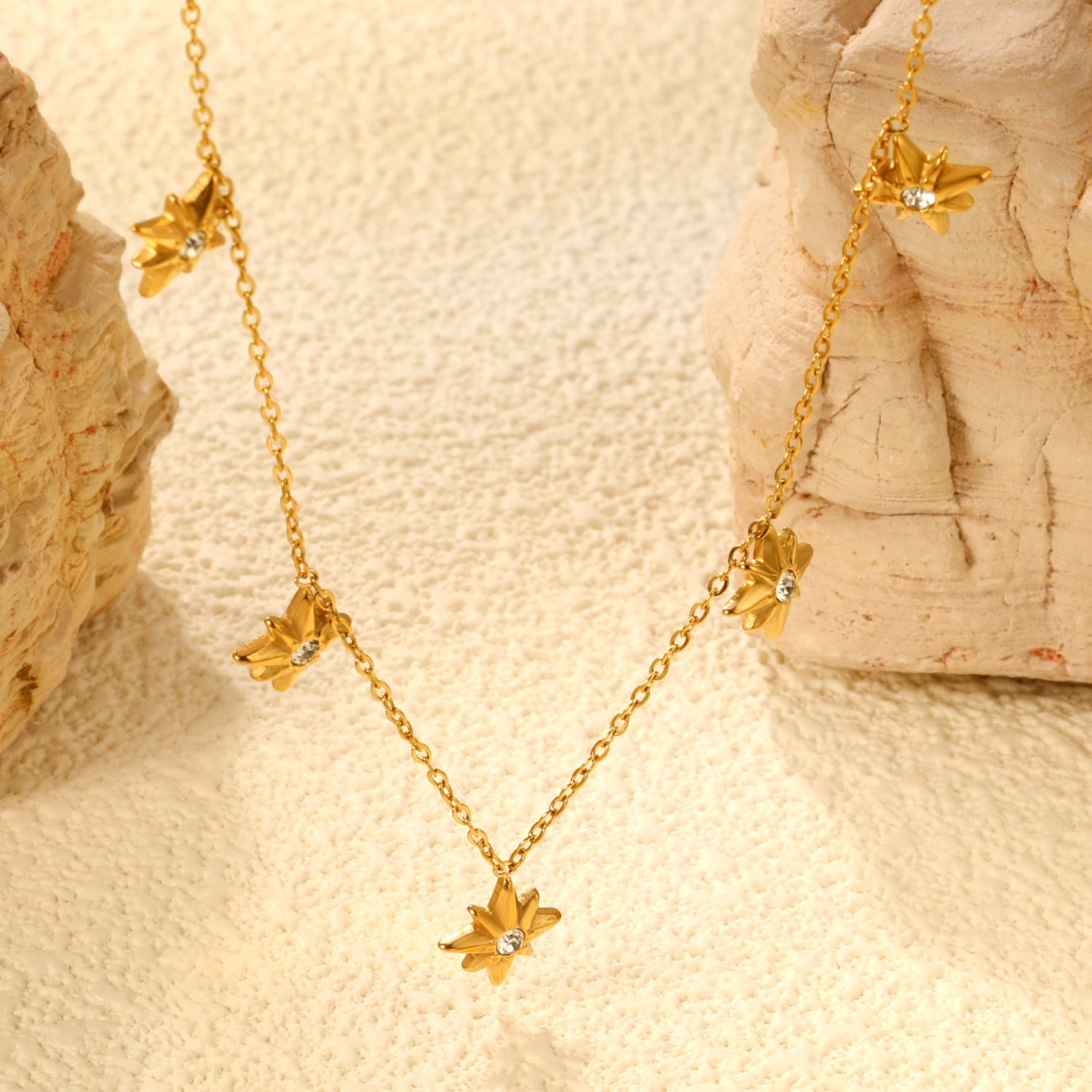 Diamond Star Charms Necklace