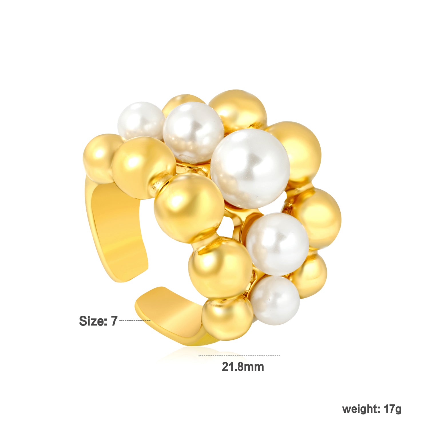 3 Layered Pearl Ring