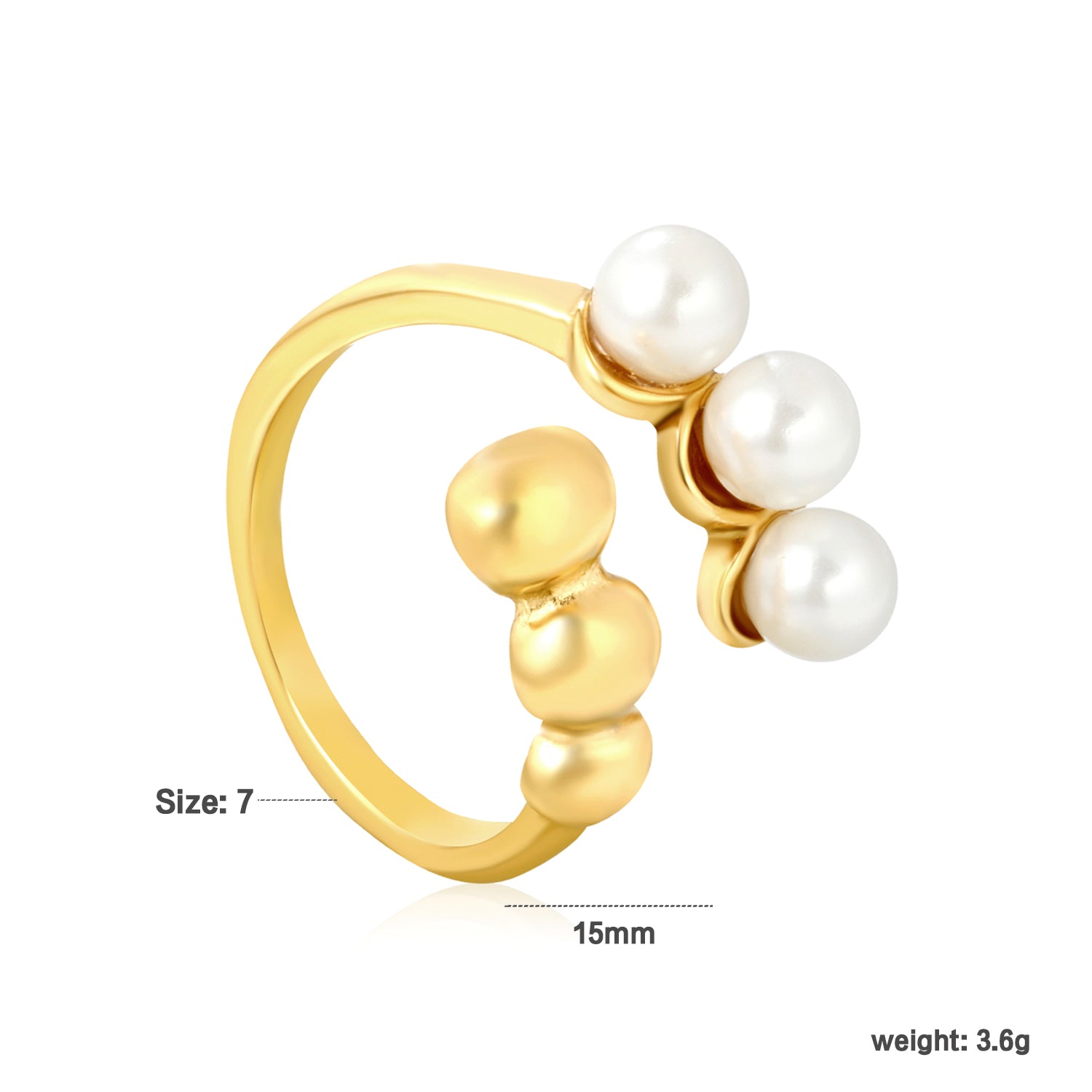 2 Line Pearl Ring