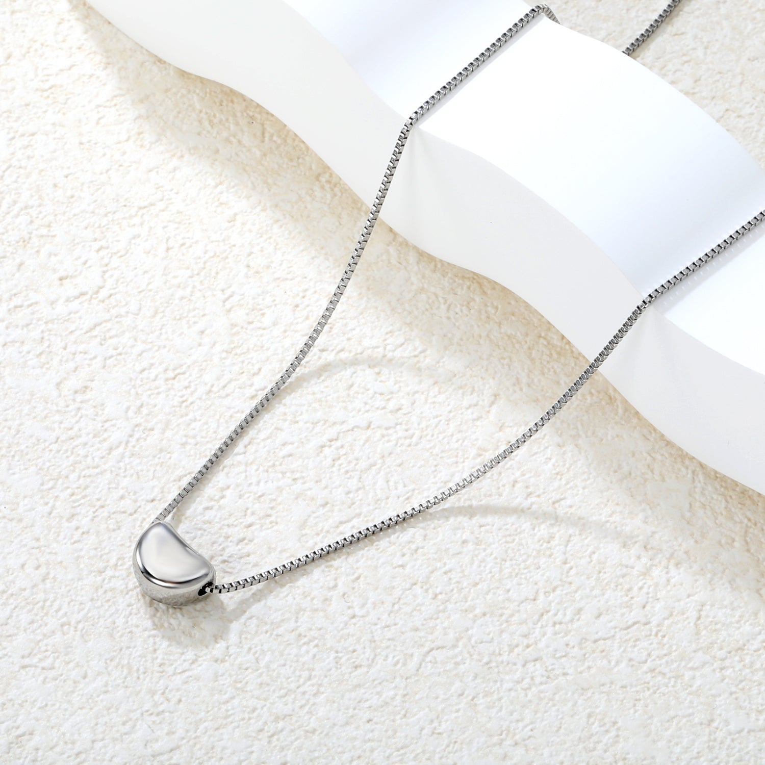 Silver Button Pendant Necklace