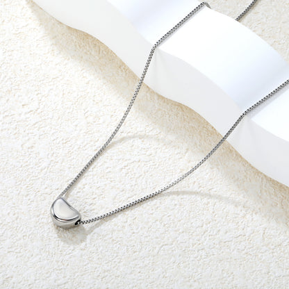 Silver Button Pendant Necklace