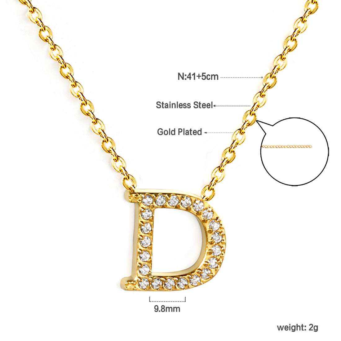 Letter D Pendant Necklace
