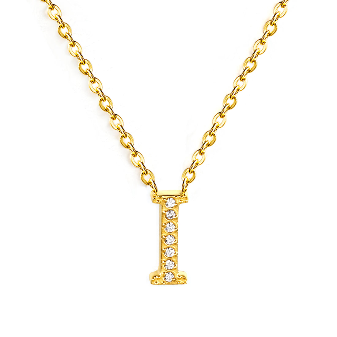 Letter I Pendant Necklace
