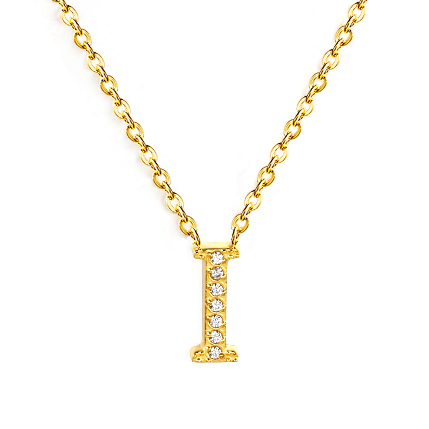 Letter I Pendant Necklace
