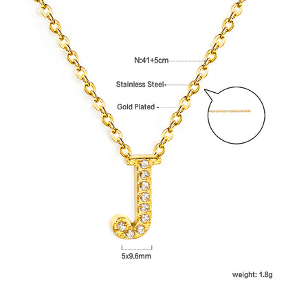 Letter J Pendant Necklace
