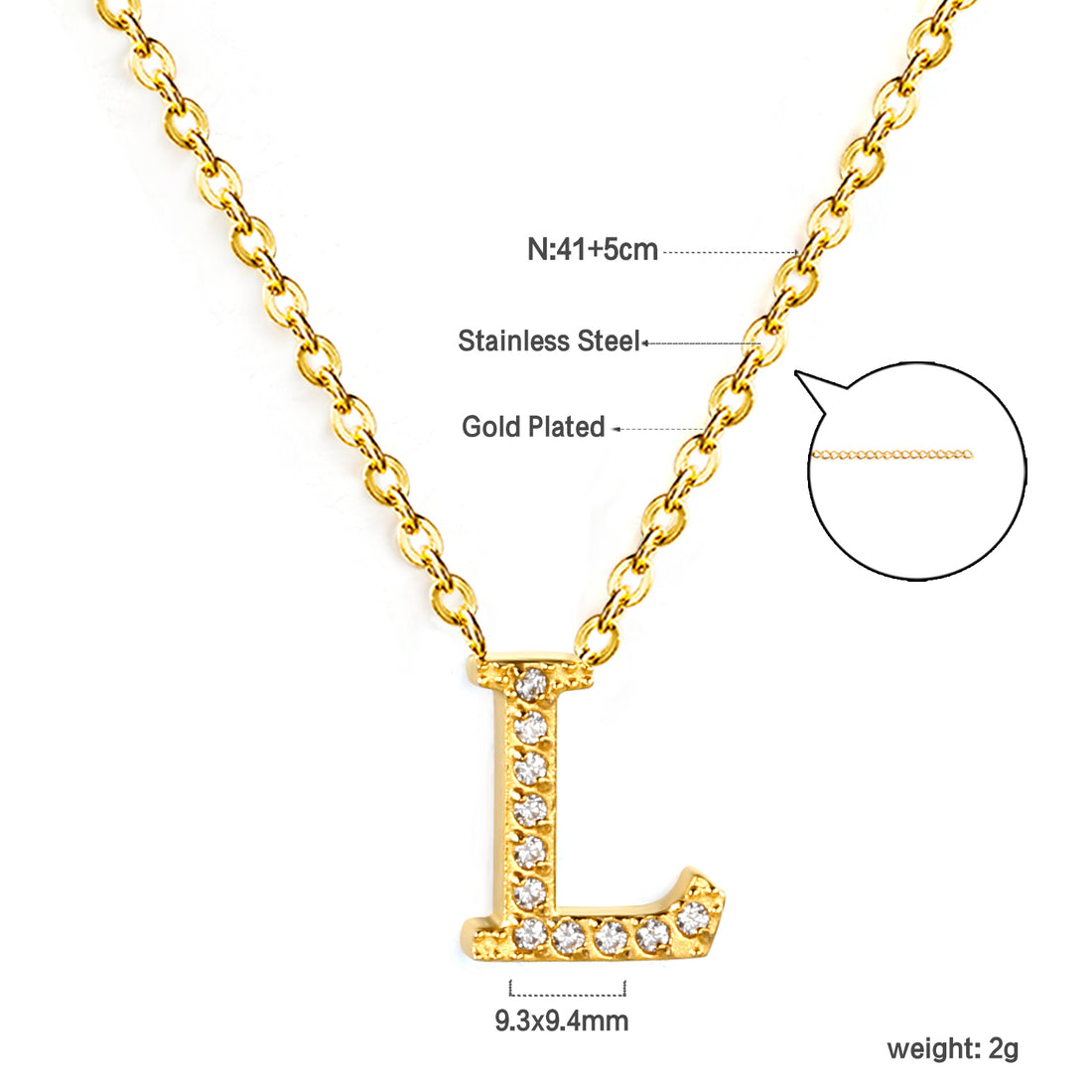 Letter L Pendant Necklace