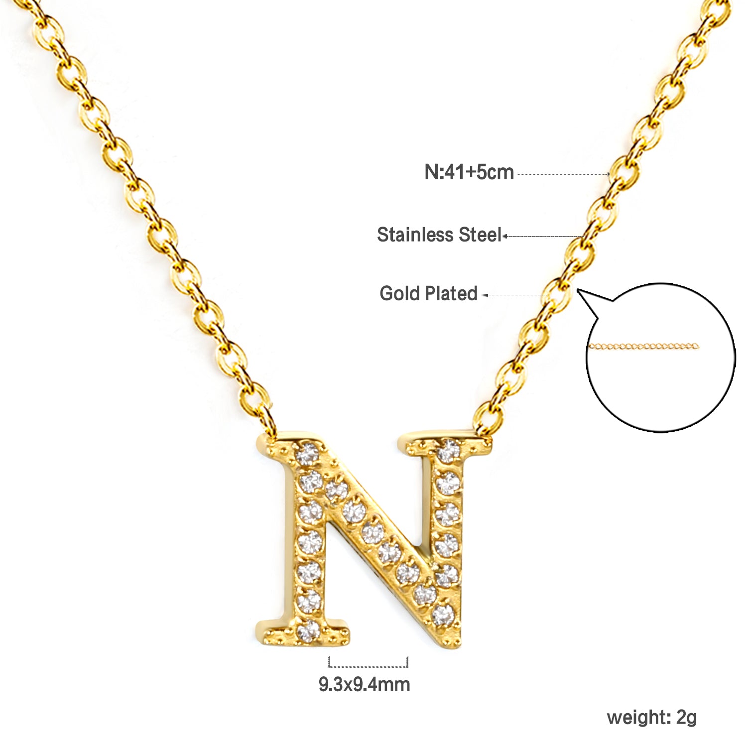Letter N Pendant Necklace