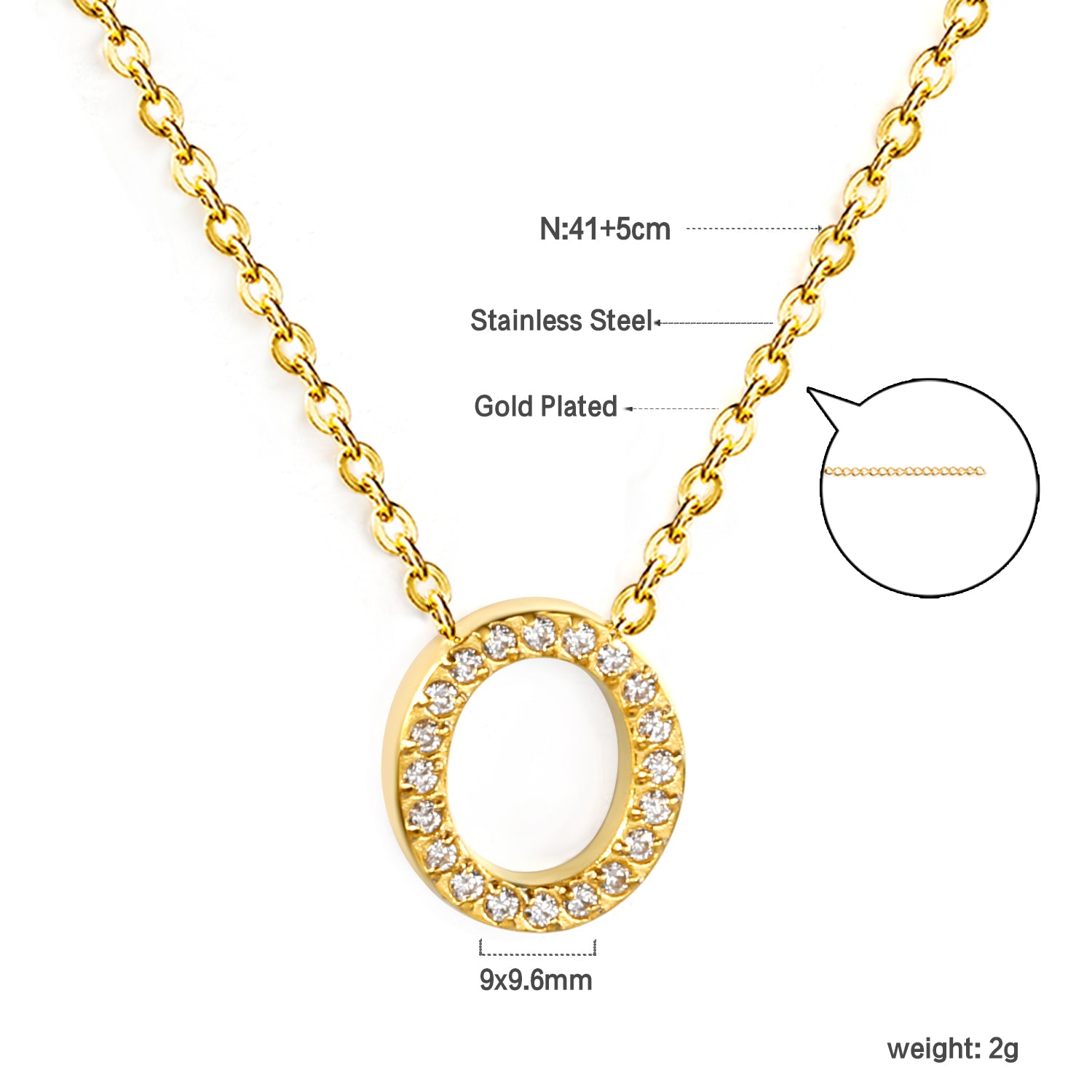 Letter O Pendant Necklace