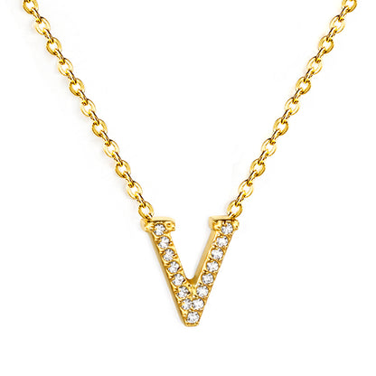Letter V Pendant Necklace