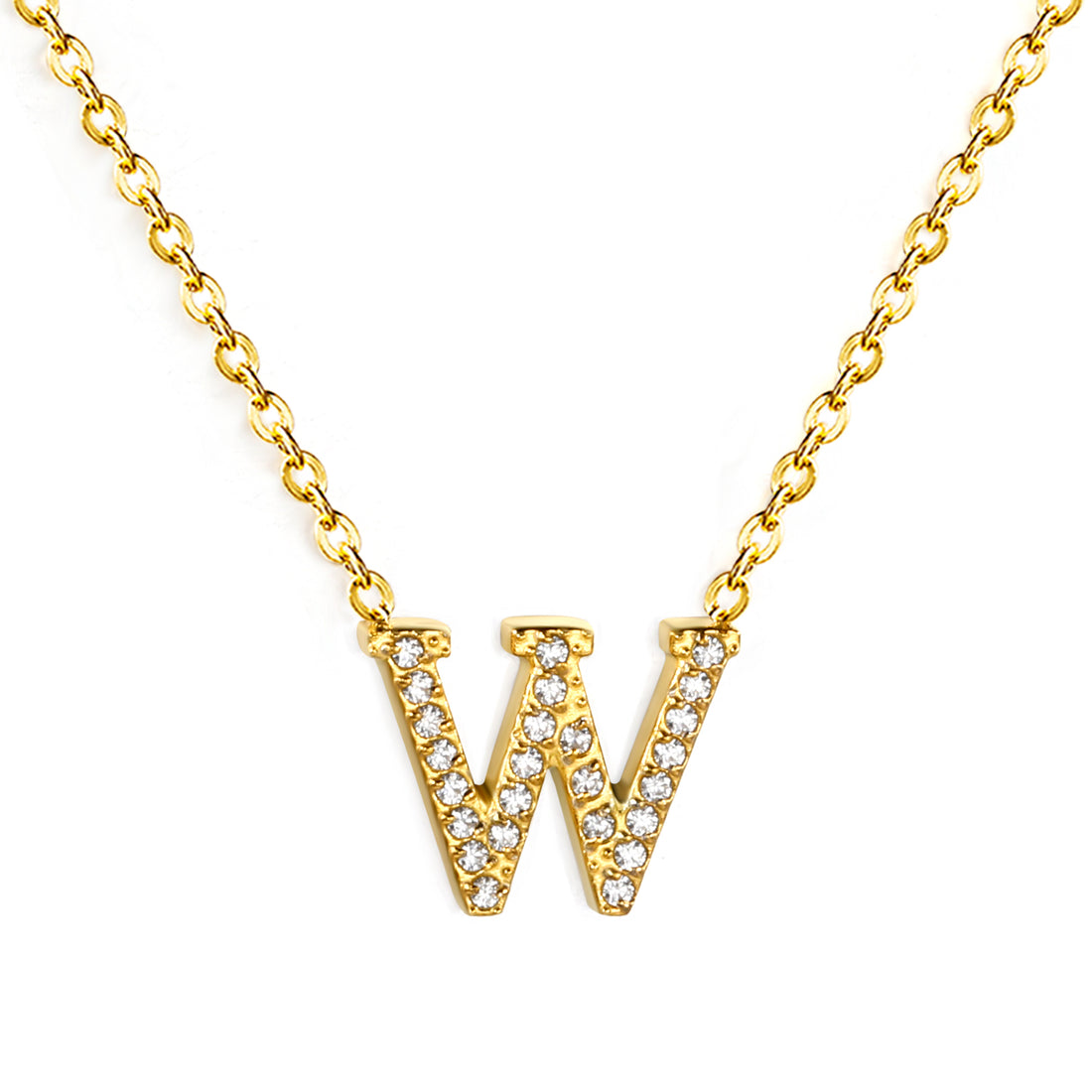 Letter W Pendant Necklace