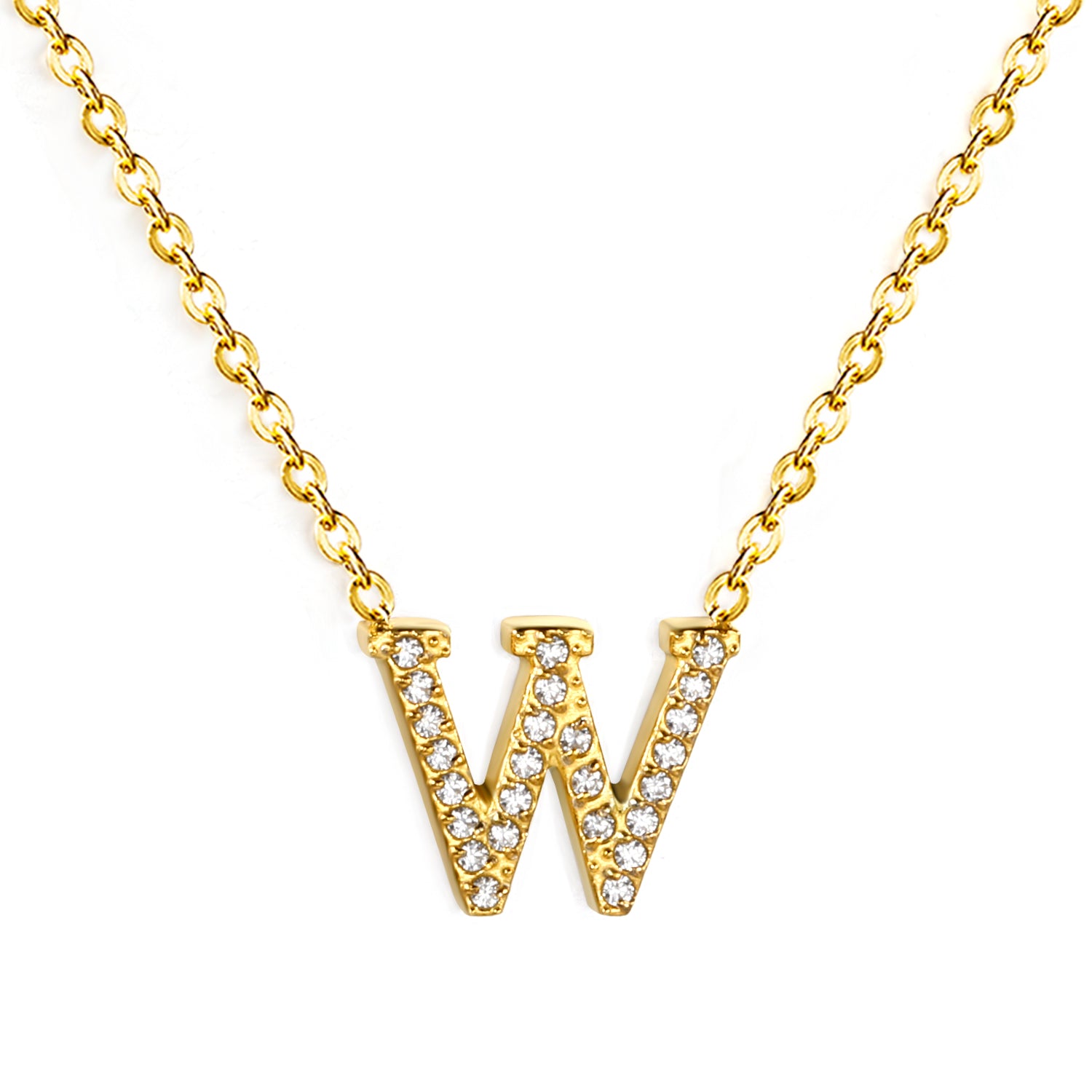 Letter W Pendant Necklace