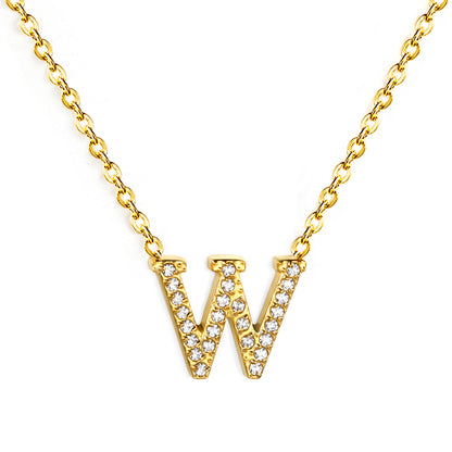 Letter W Pendant Necklace
