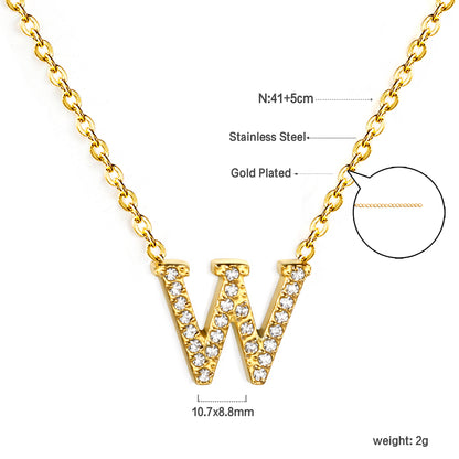 Letter W Pendant Necklace