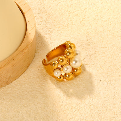 3 Layered Pearl Ring