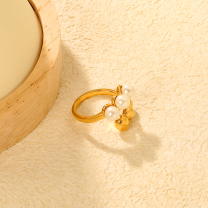 2 Line Pearl Ring