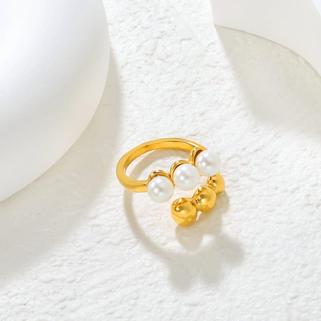 2 Line Pearl Ring