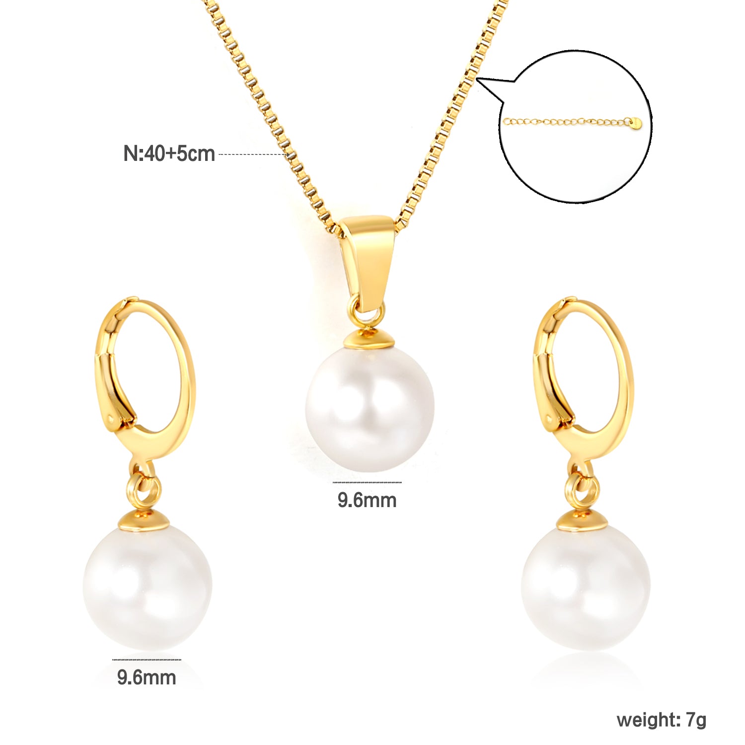 Pearl Drop Pendant Set