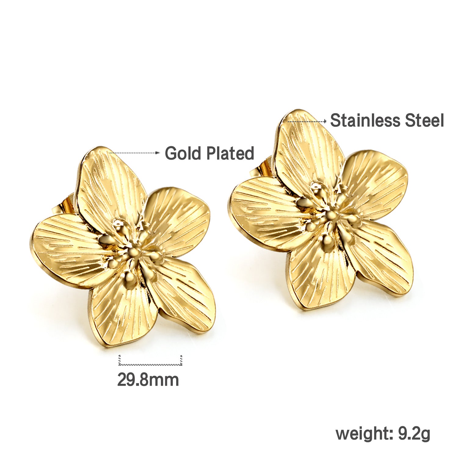 Gold Flower Studs