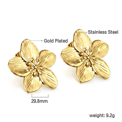 Gold Flower Studs
