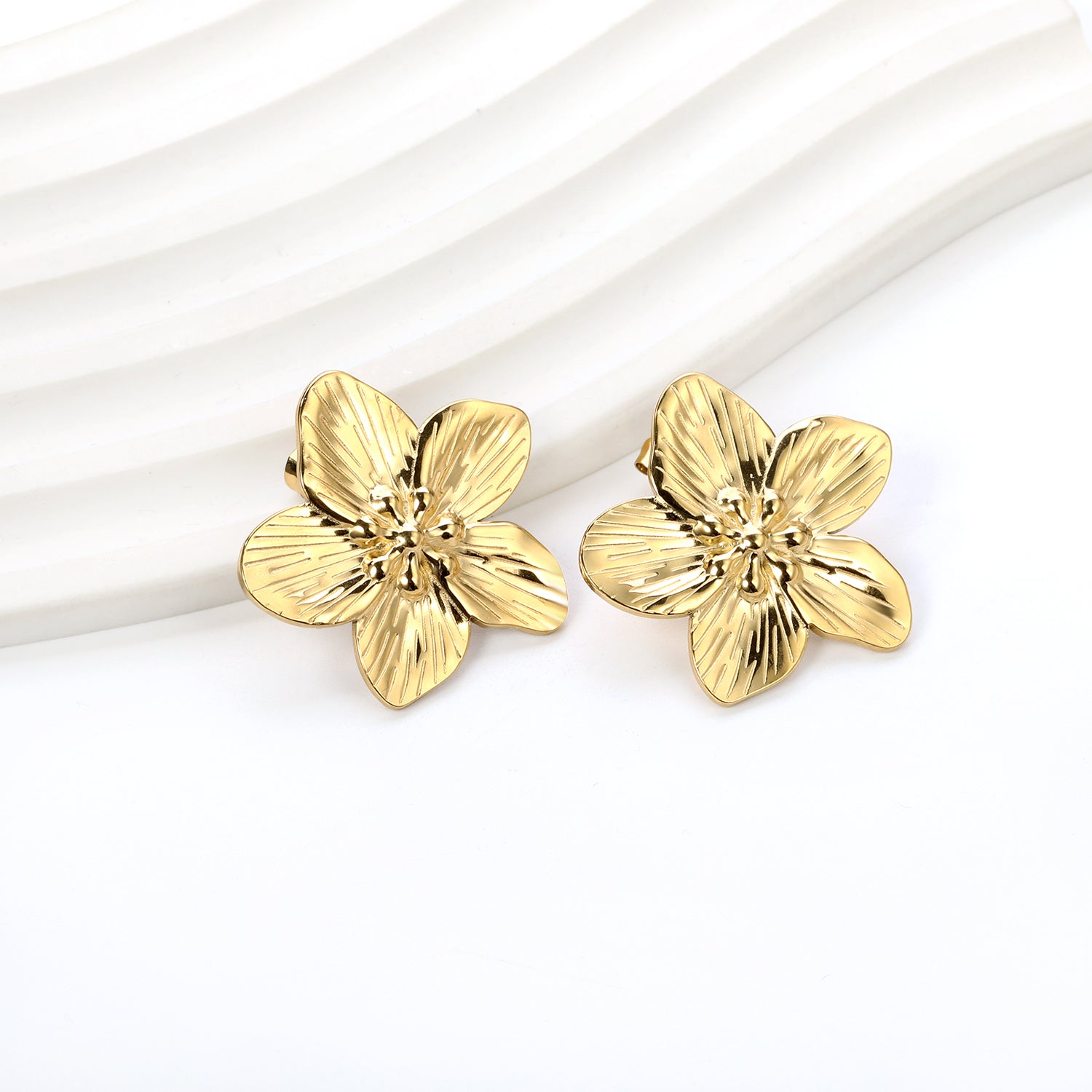 Gold Flower Studs
