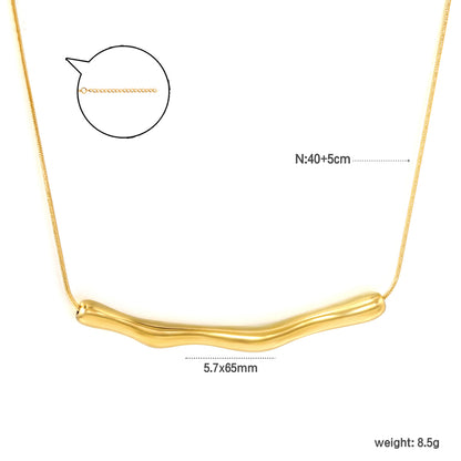 Stiff Gold Bamboo Necklace