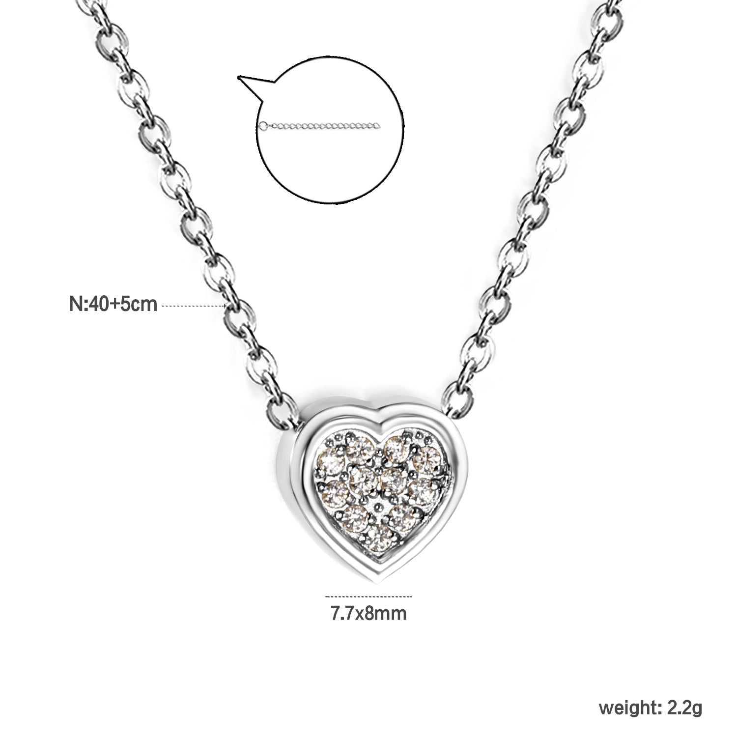 Silver Heart Pendant Necklace