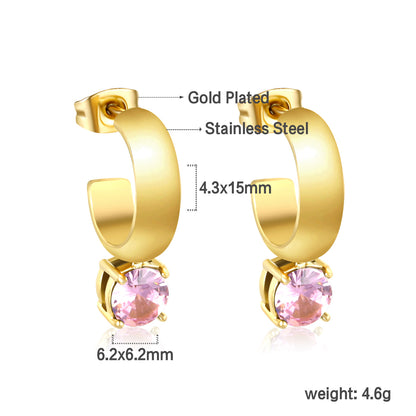 Pink Gold Danglers