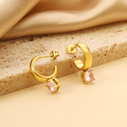 Pink Gold Danglers
