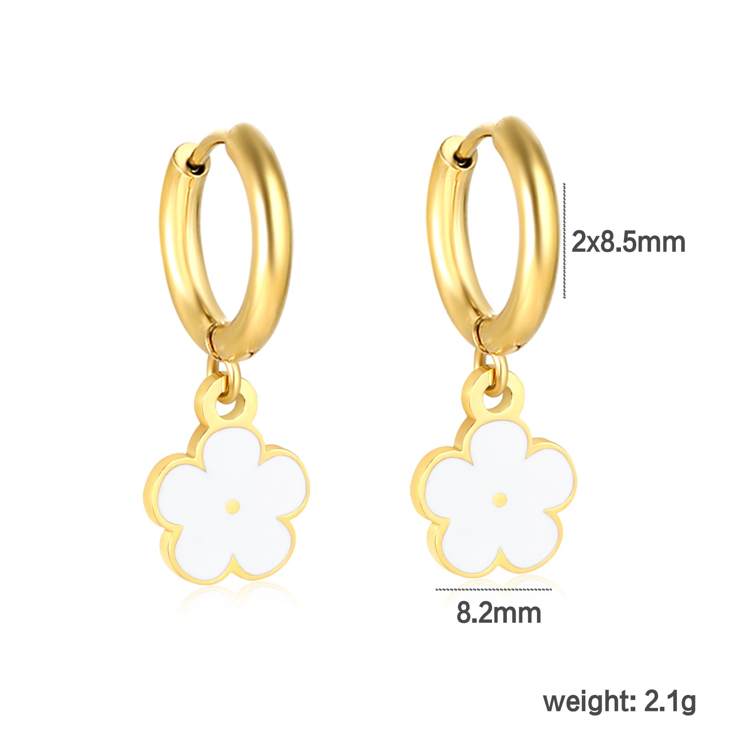 White Flower Danglers