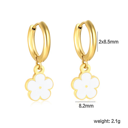 White Flower Danglers