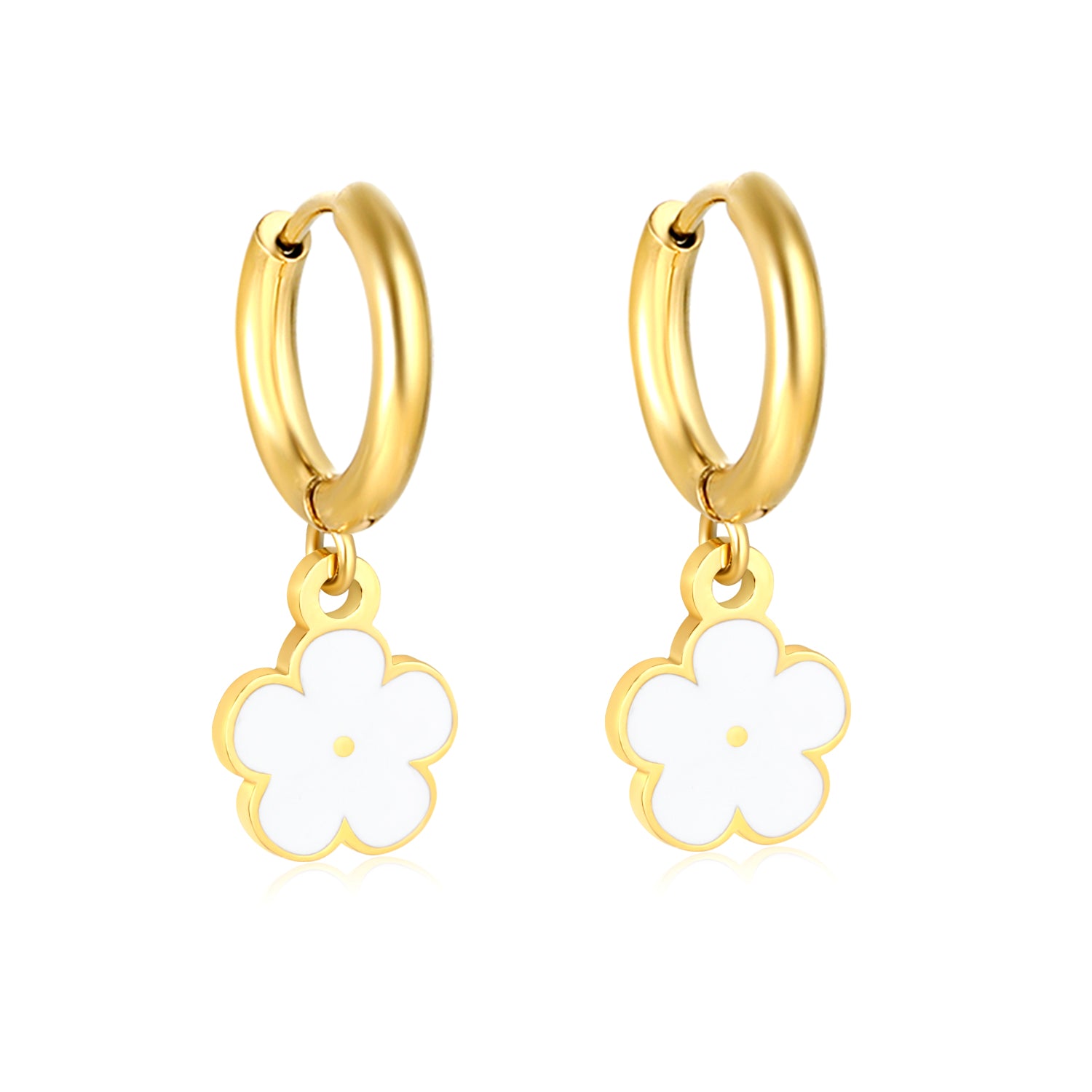 White Flower Danglers