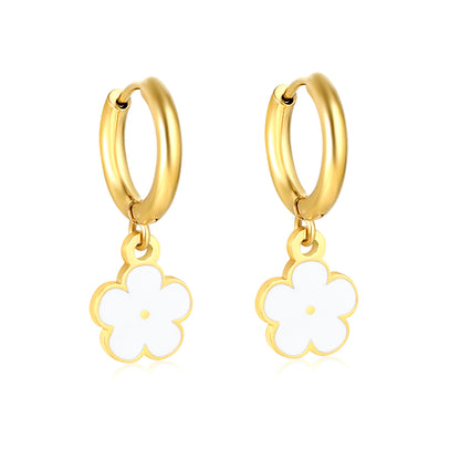 White Flower Danglers