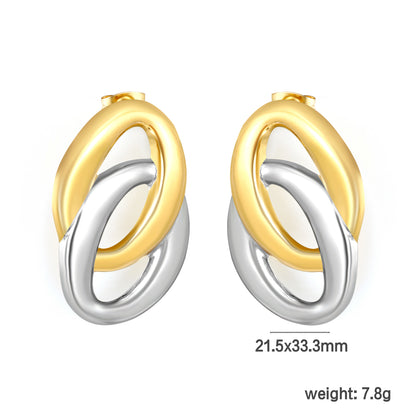 Two Toned Rings Studs