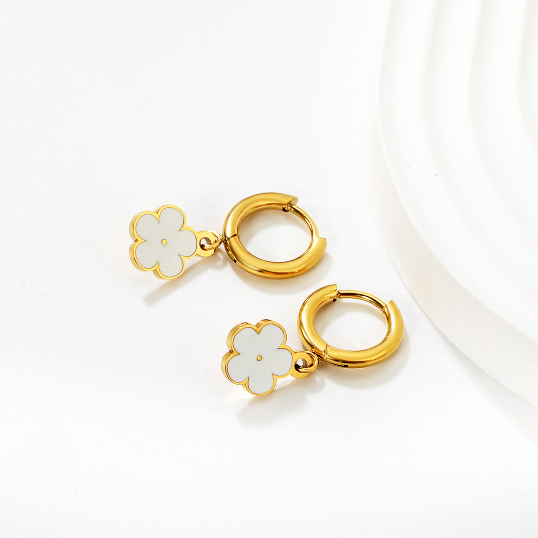 White Flower Danglers