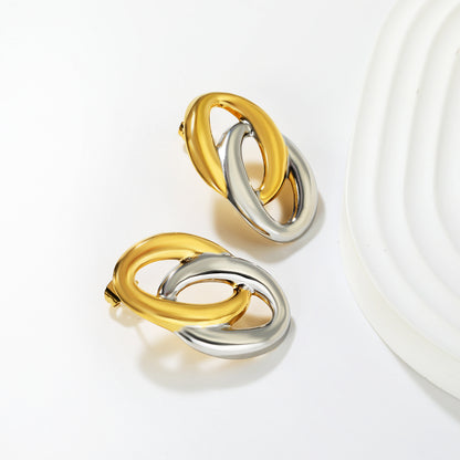 Two Toned Rings Studs