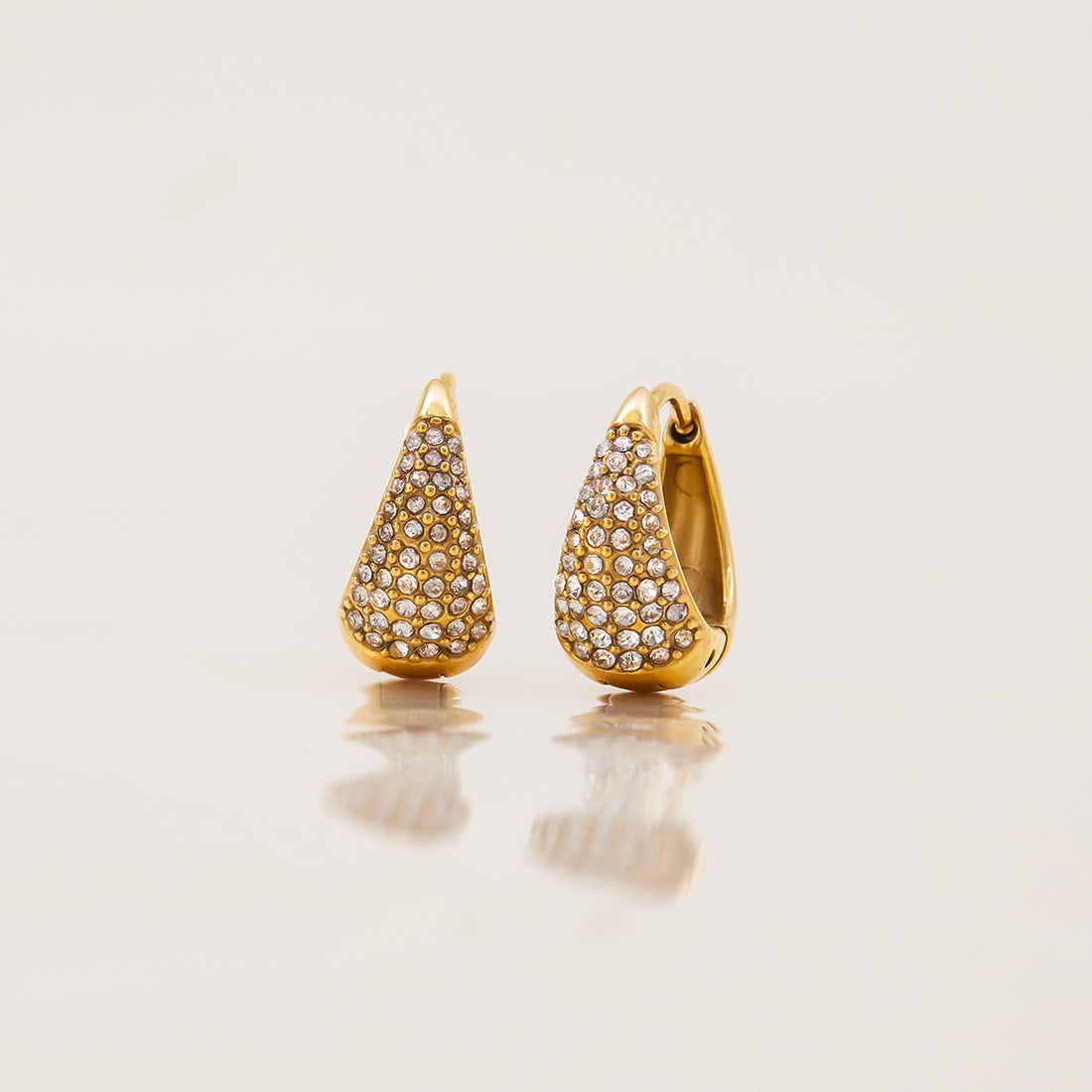 Diamond crusted small Hoops