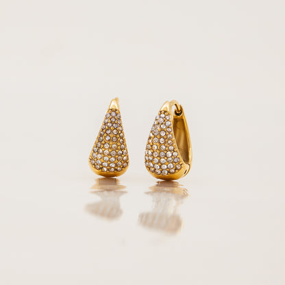 Diamond crusted small Hoops