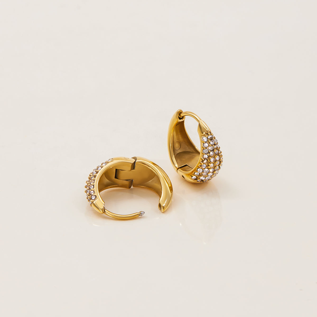 Diamond crusted small Hoops
