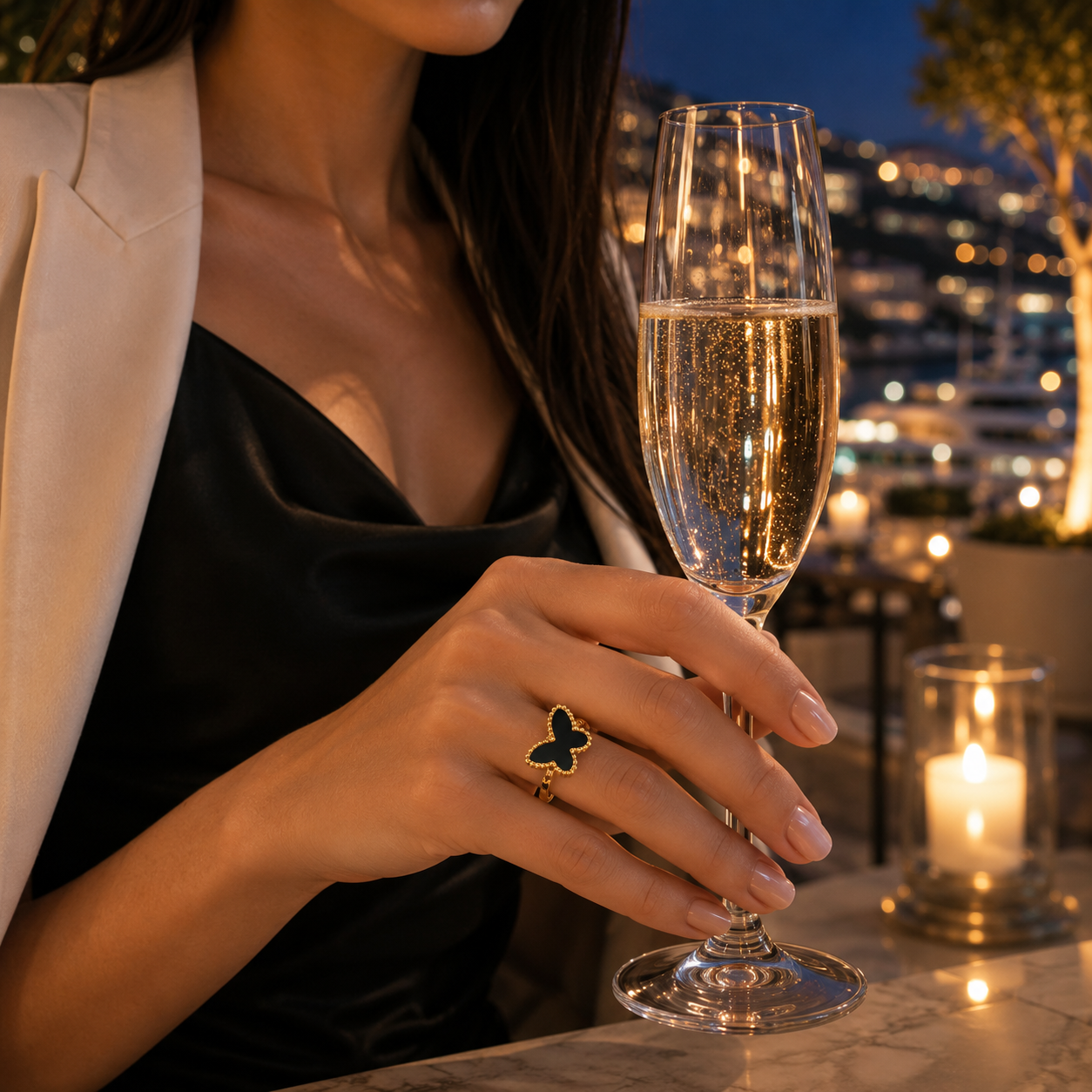 Black Butterfly Ring