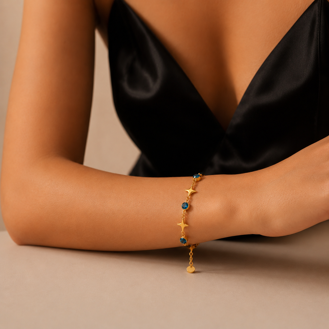 Blue and Gold Star Loose Bracelet