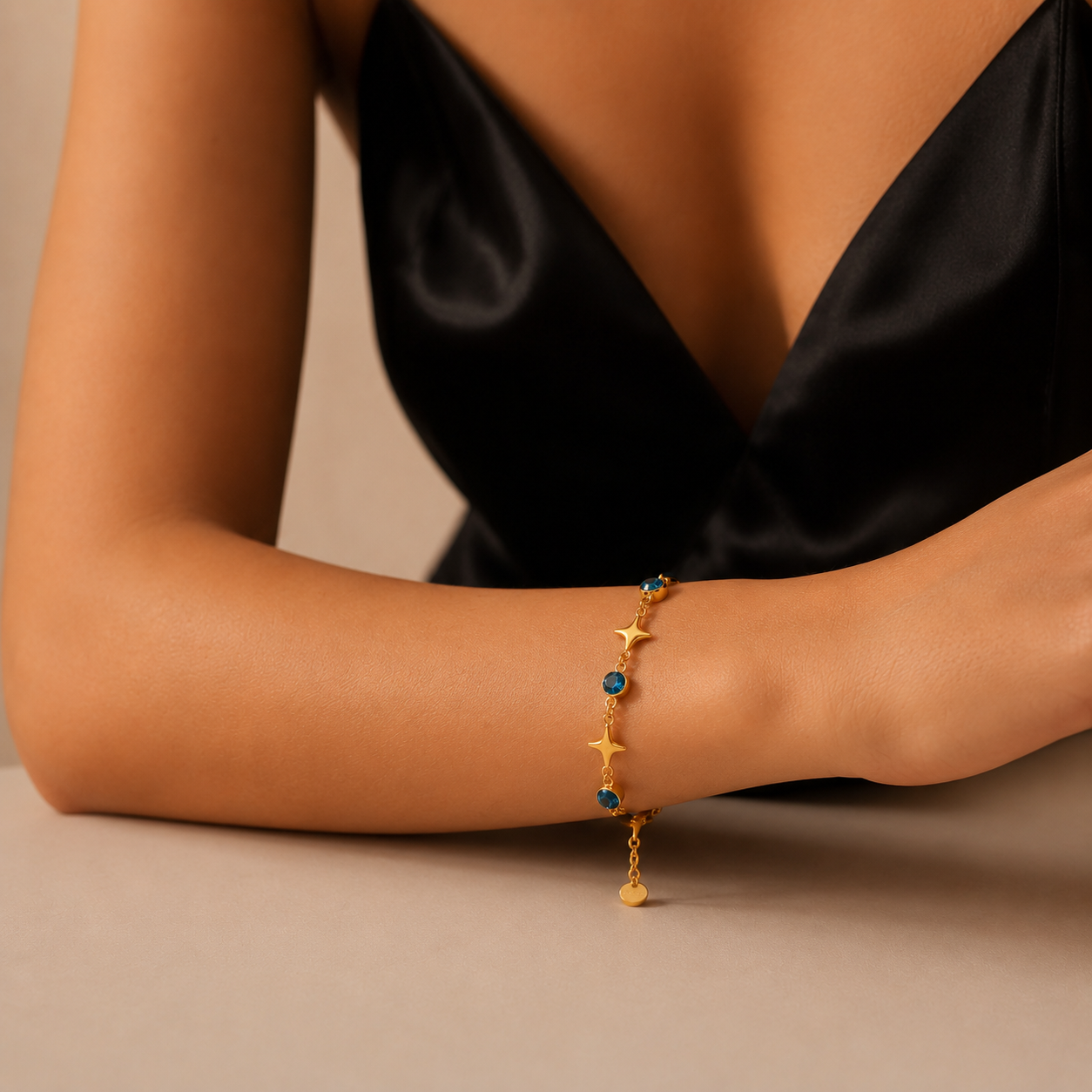 Blue and Gold Star Loose Bracelet
